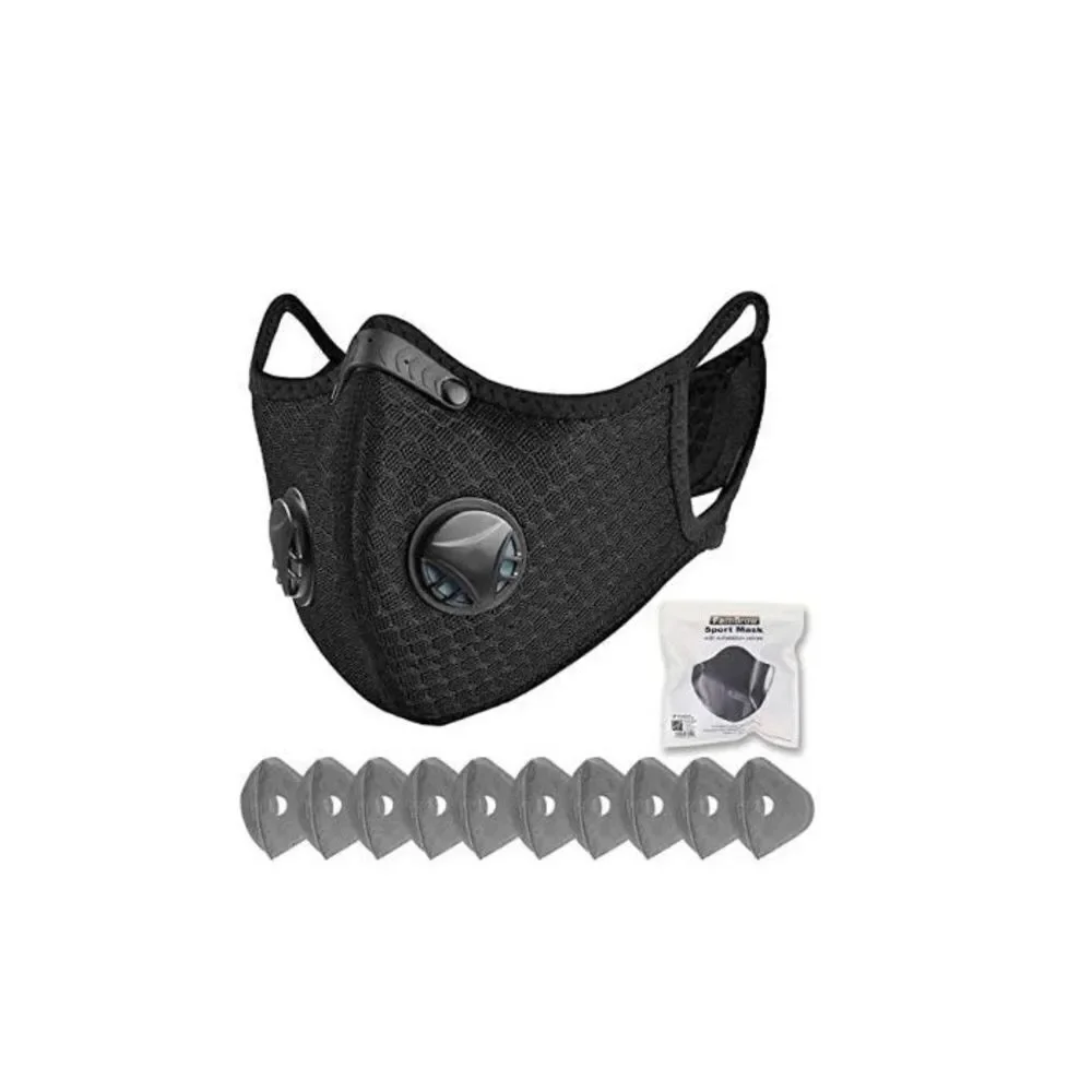 NEW Set of 2 Dust Mask 10PCS Filters Washable Sports Face Gardening Painting